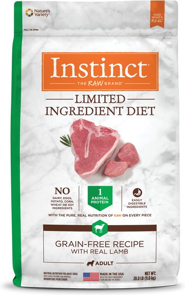Instinct Limited Ingredient Diet Grain-Free Recipe with Real Lamb Freeze-Dried Raw Coated Dry Dog Food, 20-lb bag slide 1 of 10