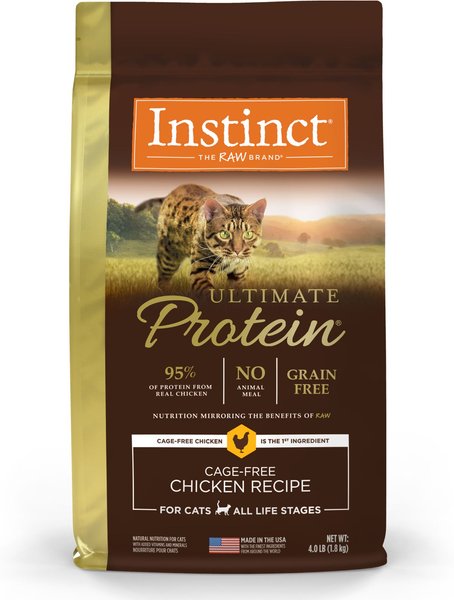 Instinct Ultimate Protein Grain-Free Cage-Free Chicken Recipe Freeze-Dried Raw Coated Dry Cat Food, 4-lb bag slide 1 of 11