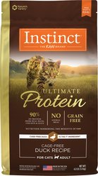 Instinct Ultimate Protein Grain-Free Cage-Free Duck Recipe Freeze-Dried Raw Coated Dry Cat Food, 4-lb bag