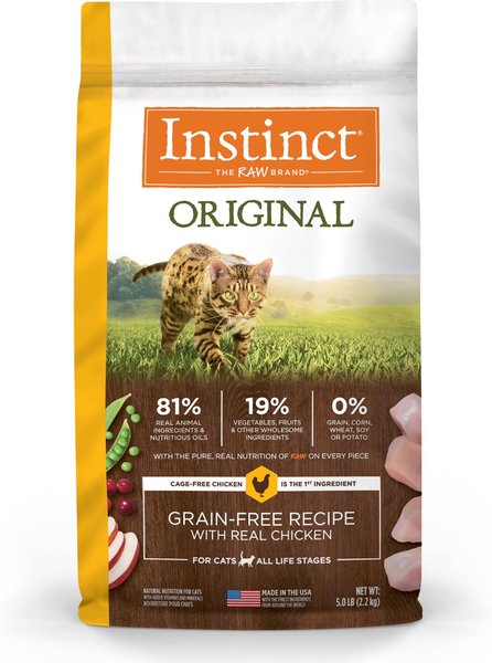 Instinct Original Grain-Free Recipe with Real Chicken Freeze-Dried Raw Coated Dry Cat Food, 5-lb bag slide 1 of 10