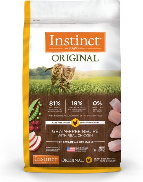 Instinct Original Grain-Free Recipe with Real Chicken Freeze-Dried Raw Coated Dry Cat Food, 11-lb bag slide 1 of 10