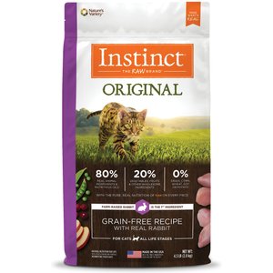 Instinct Original Grain-Free Recipe with Real Rabbit Freeze-Dried Raw Coated Dry Cat Food, 4.5-lb bag