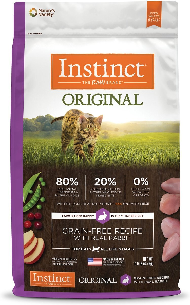 INSTINCT Original Real Rabbit Recipe Grain-Free Dry Cat Food, 10-lb bag ...
