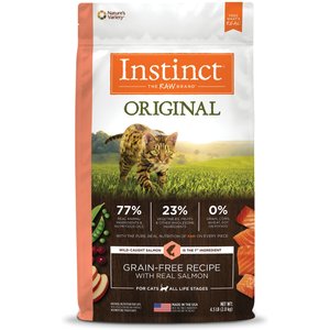 Instinct Original Grain-Free Recipe with Real Salmon Freeze-Dried Raw Coated Dry Cat Food, 4.5-lb bag