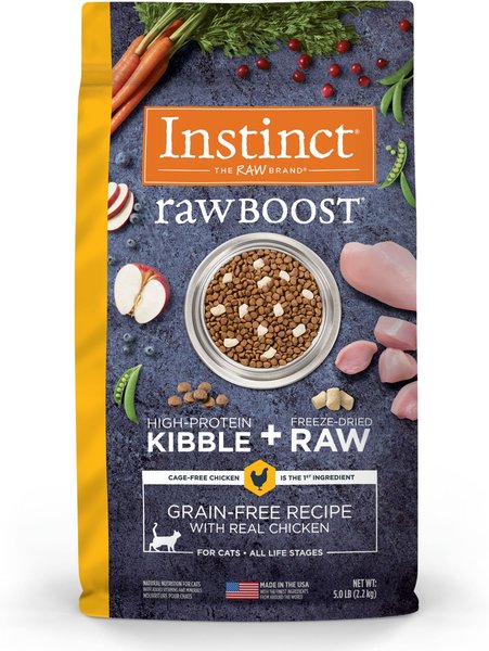 Instinct Raw Boost Grain-Free Recipe with Real Chicken & Freeze-Dried Raw Coated Pieces Dry Cat Food, 5-lb bag slide 1 of 11