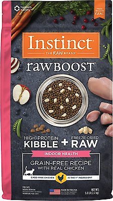 Instinct Raw Boost Indoor Grain-Free Recipe with Real Chicken & Freeze-Dried Raw Coated Pieces Dry Cat Food, 5-lb bag slide 1 of 11