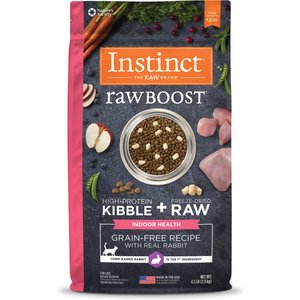 Instinct Raw Boost Indoor Grain-Free Recipe with Real Rabbit & Freeze-Dried Raw Coated Pieces Dry Cat Food, 4.5-lb bag