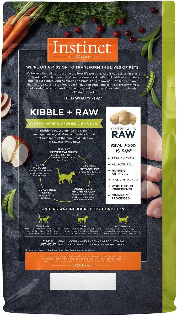 INSTINCT Raw Boost Healthy Weight Recipe GrainFree Dry Cat Food, 10lb