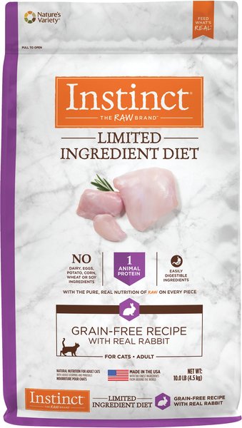 Instinct Limited Ingredient Diet Grain-Free Recipe with Real Rabbit Freeze-Dried Raw Coated Dry Cat Food, 10-lb bag slide 1 of 11