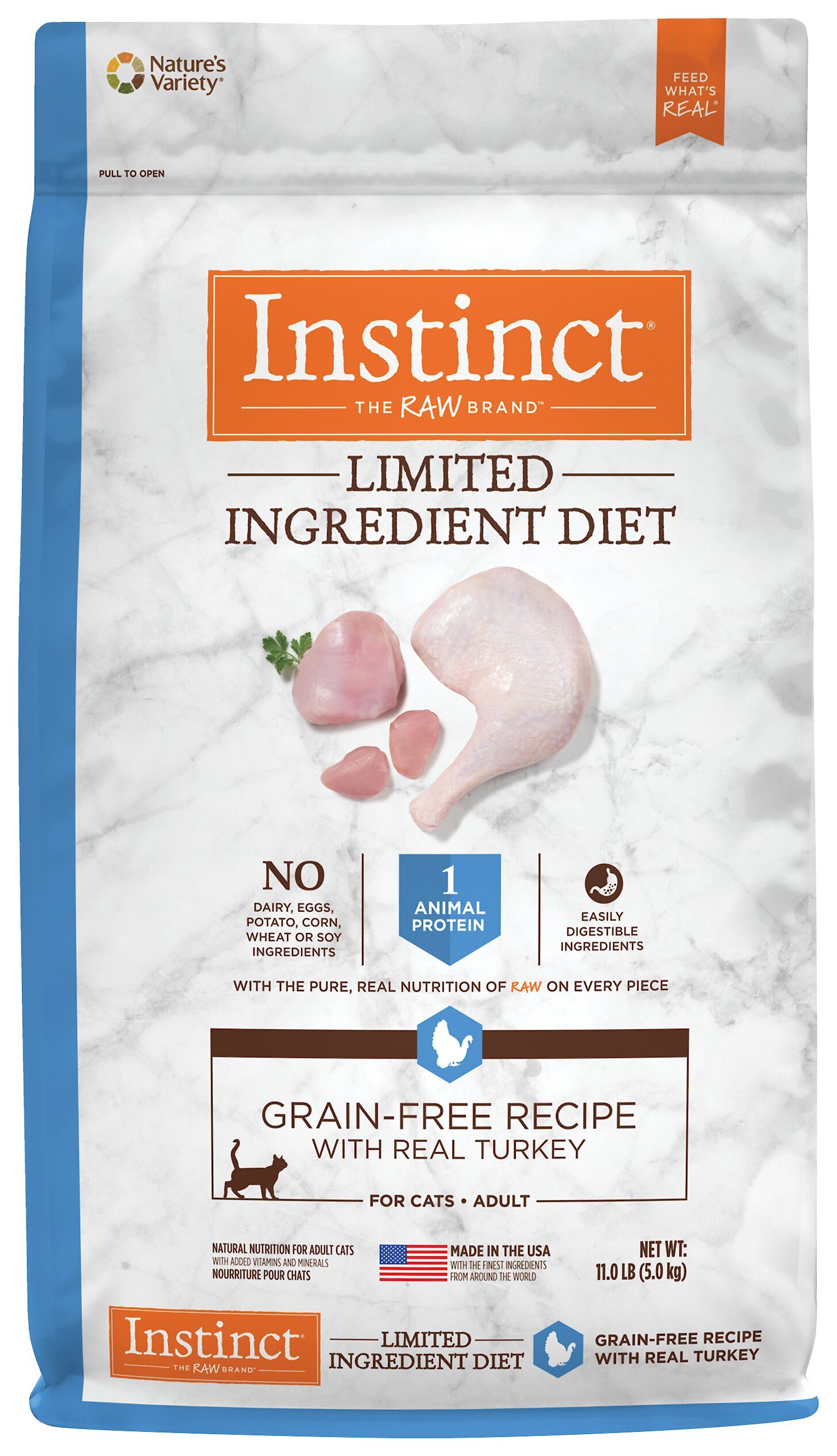 INSTINCT Limited Ingredient Diet Real Turkey Recipe Grain-Free Dry Cat ...