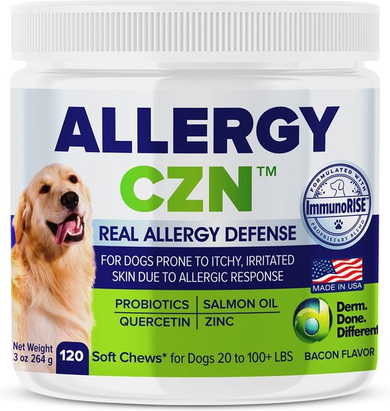 VETRIMAX Allergy CZN Bacon Flavored Supplement for Dogs, 120 count, 9.3-oz bottle