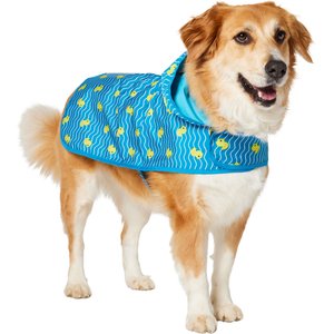 Frisco Lightweight Rubber Ducky Dog Raincoat, Blue, X-Large