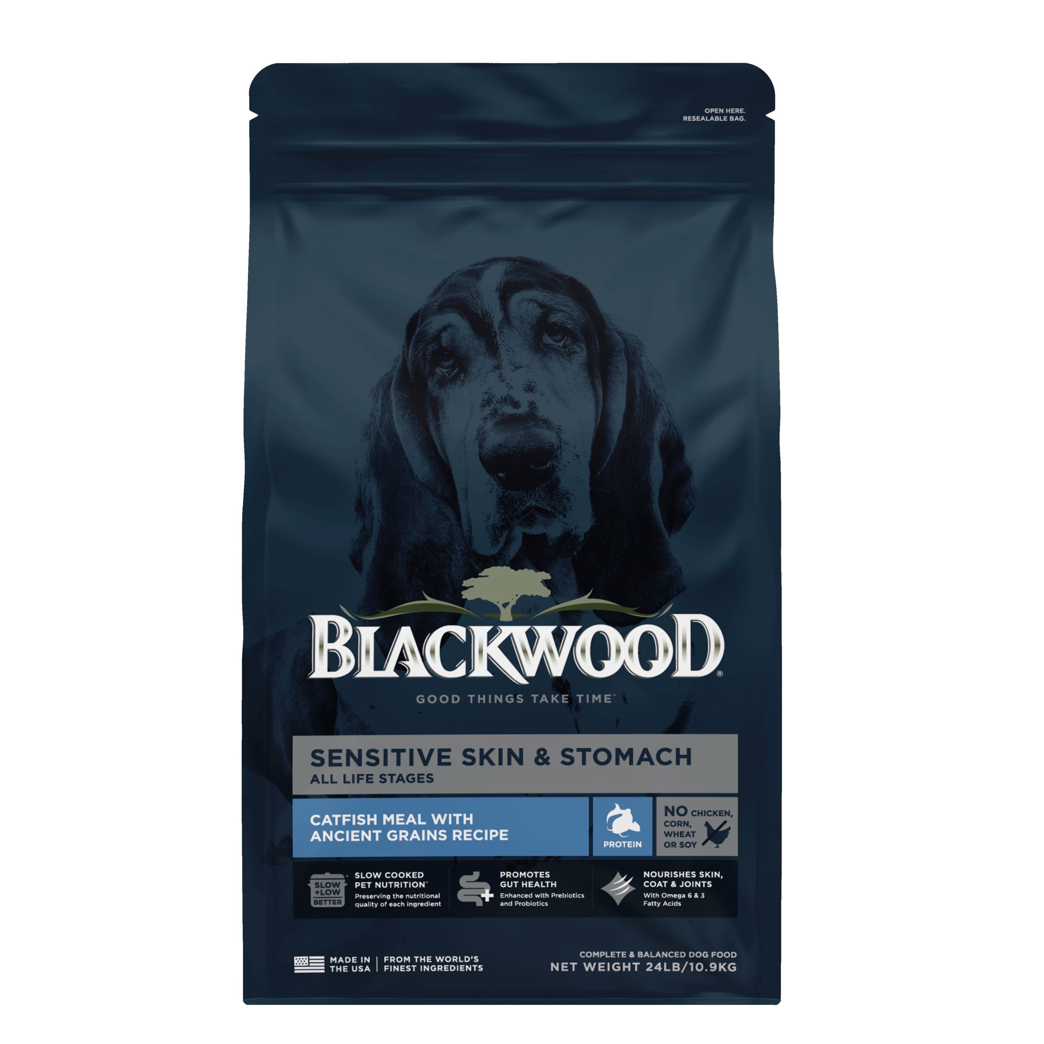 BLACKWOOD Sensitive Skin & Stomach Adult Catfish Meal with Ancient