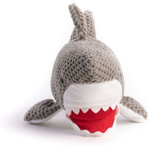 fabdog Floppy Shark Squeaky Plush Dog Toy, Gray