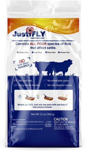 Champion Animal Health JustiFLY Feedthrough Fly Control Horse Supplement, 4.75-lb tub