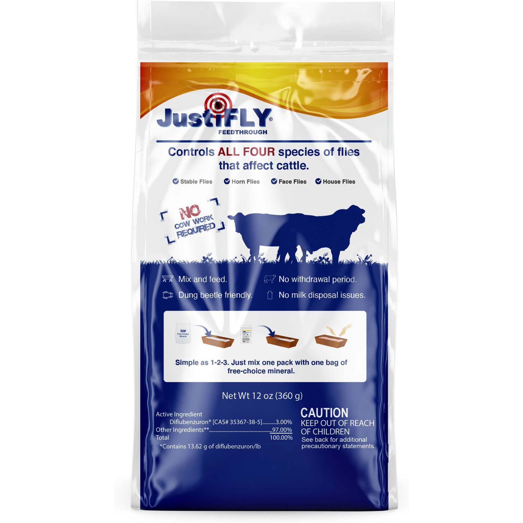 Champion Animal Health Feedthrough Fly Control Cattle Supplement, 12-oz bag