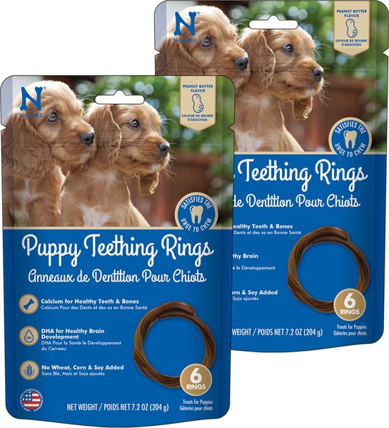 N BONE Puppy Teething Rings Peanut Butter Flavor Dental Dog Treats 12 count Chewy