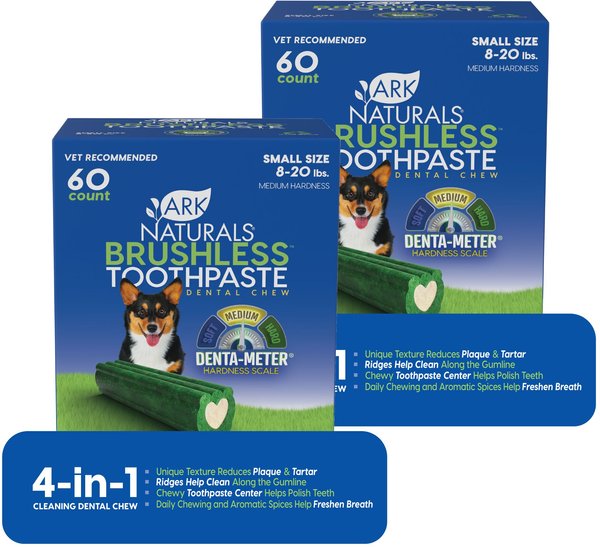 ARK NATURALS Brushless Toothpaste Small Dental Dog Treat 35 oz box bundle of 2 Chewy