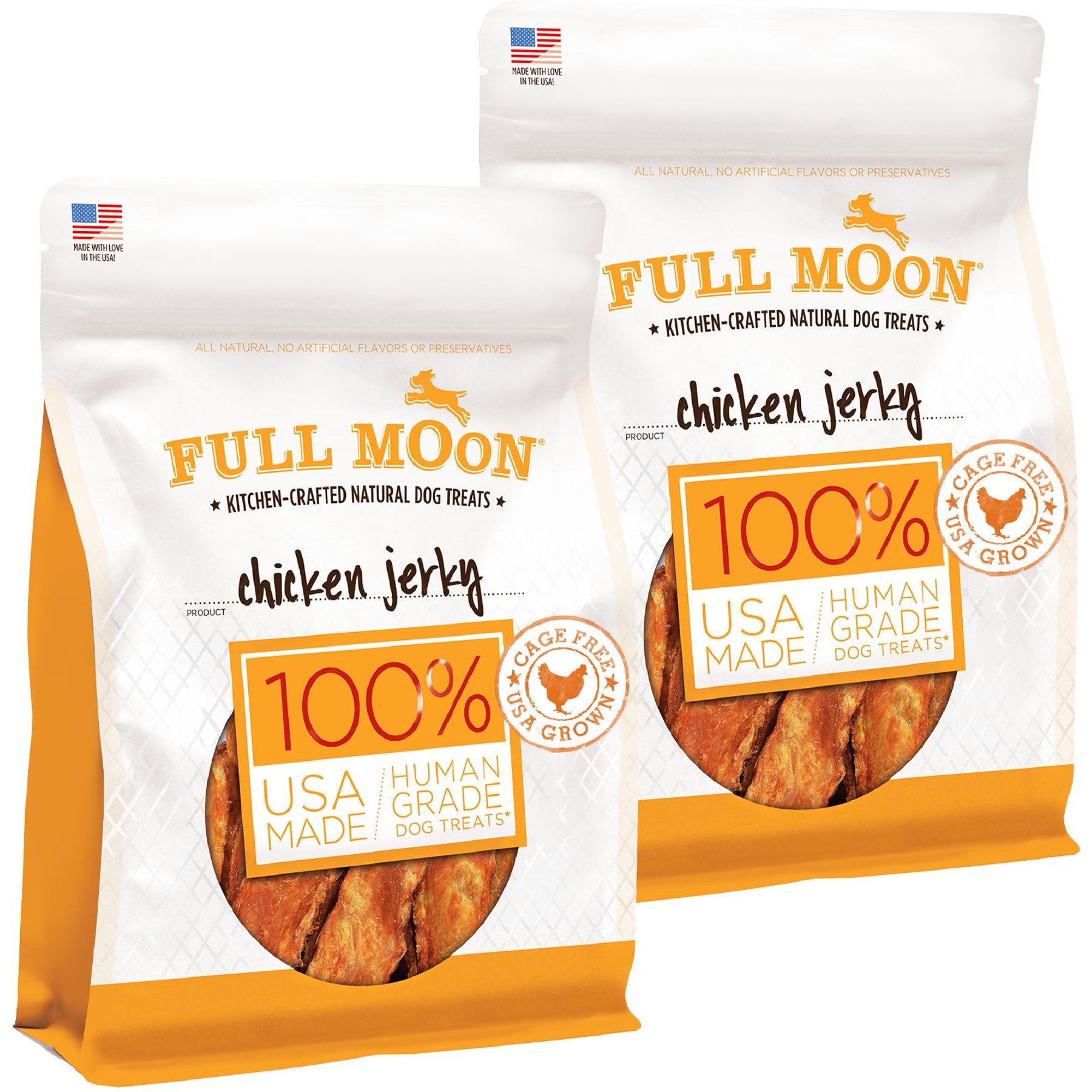 FULL MOON Chicken Jerky Human Grade Dog Treats 24 oz bag bundle of 2 Chewy