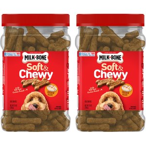 MILK BONE Soft Chewy Beef Filet Mignon Recipe Dog Treats 25 oz tub bundle of 2 Chewy