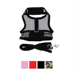 Doggie Design Cool Mesh Netted Dog Harness with Matching Leash, Black, Large slide 1 of 4