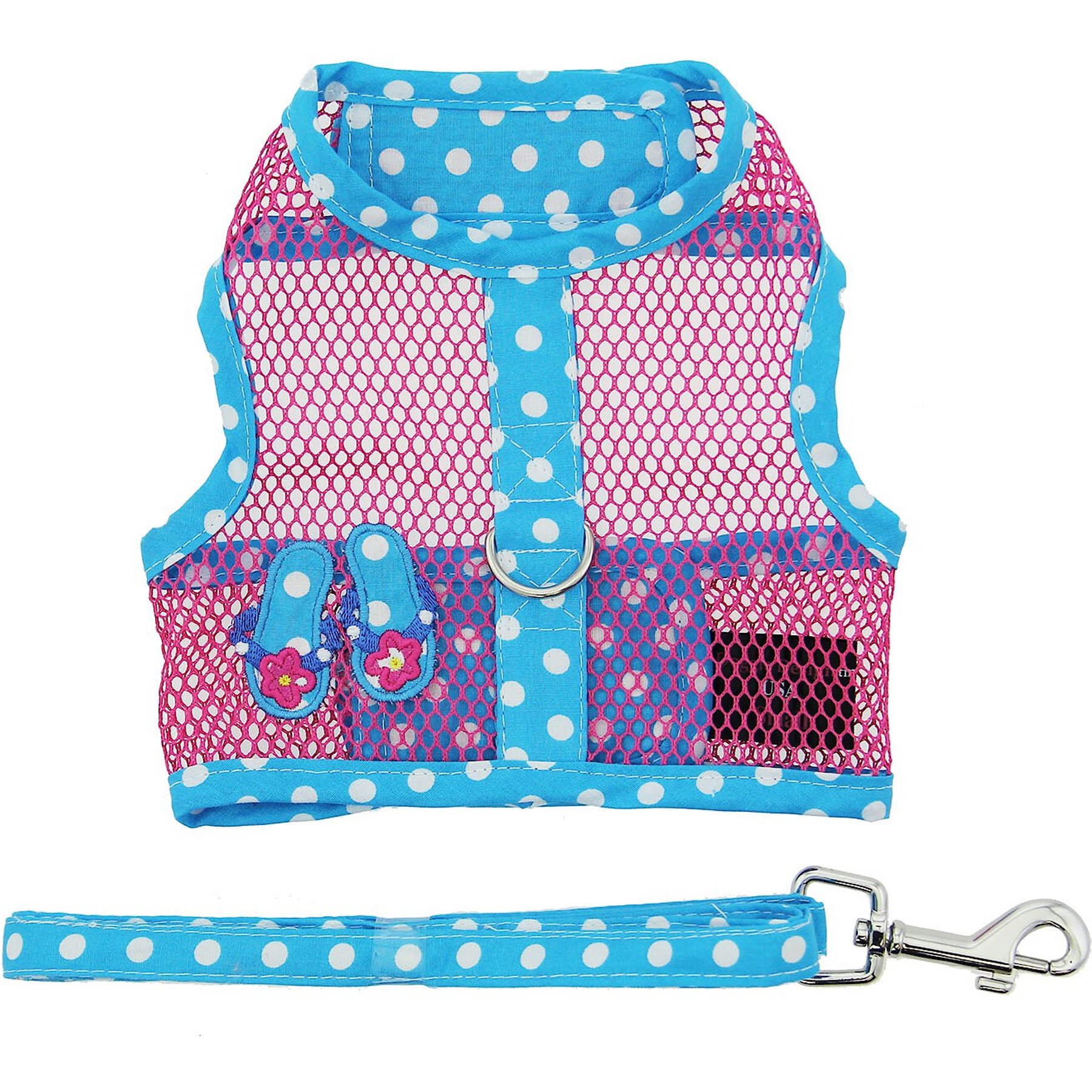 Doggie Design Cool Mesh Netted Under the Sea Flip Flop Dog Harness, X-Small
