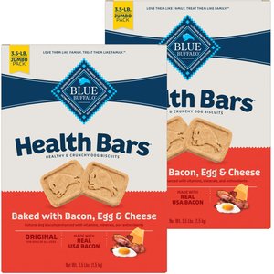 Blue Buffalo Health Bars Baked with Bacon, Egg & Cheese Dog Treats, 3.5-lb box, bundle of 2