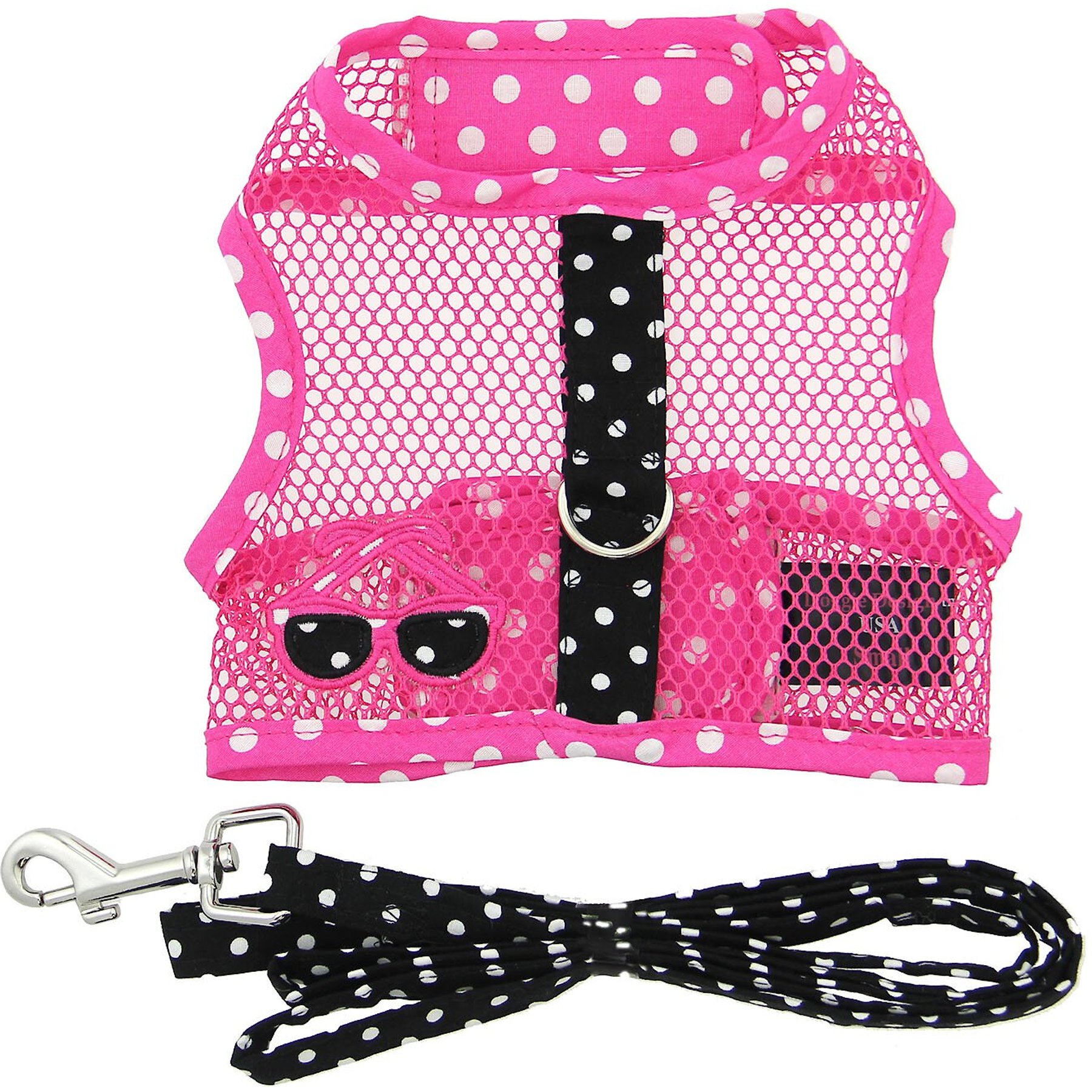 Doggie Design Cool Mesh Netted Under the Sea Sunglasses Dog Harness with Leash, X-Small