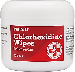 Pet MD Chlorhexidine Antiseptic Wipes for Dogs & Cats, 50 count
