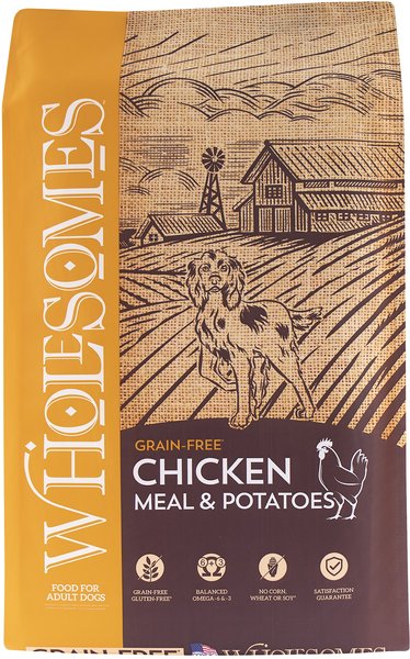 Wholesomes Chicken Meal & Potatoes Formula Grain-Free Dry Dog Food, 35-lb bag slide 1 of 8