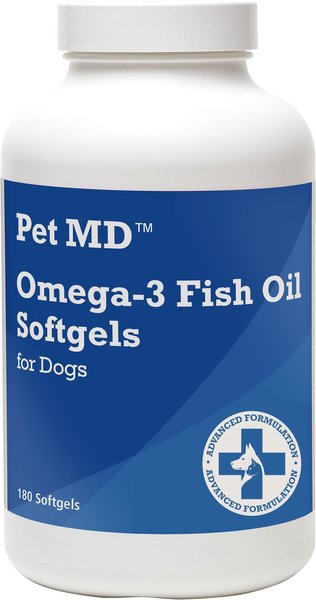 Pet MD Omega 3 Fish Oil Softgel Dog Supplement