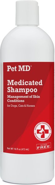 Pet MD Antiseptic & Antifungal Medicated Dog, Cat & Horse Shampoo, 16-oz bottle slide 1 of 8