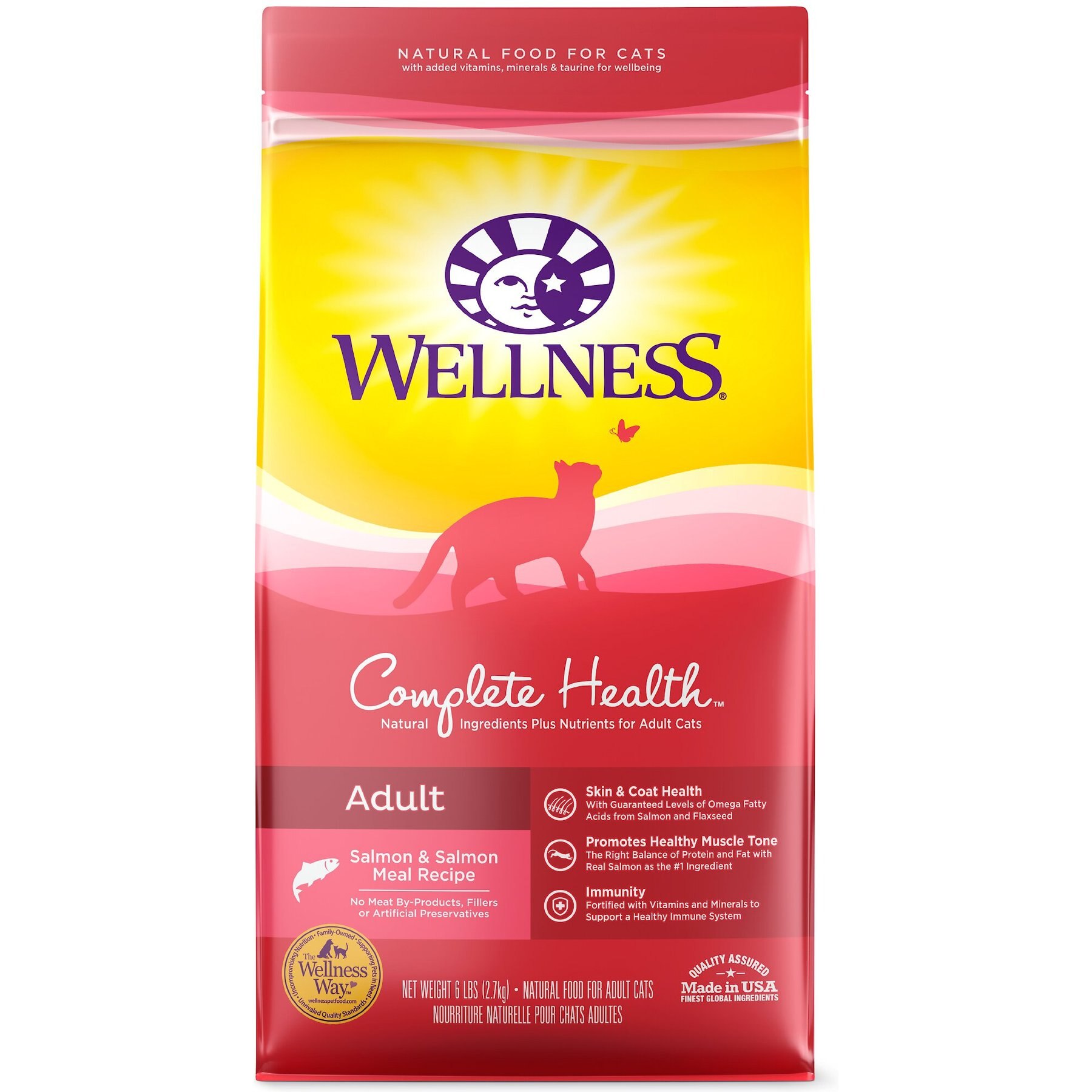 WELLNESS Complete Health Salmon Adult Dry Cat Food 5 lb bag Chewy