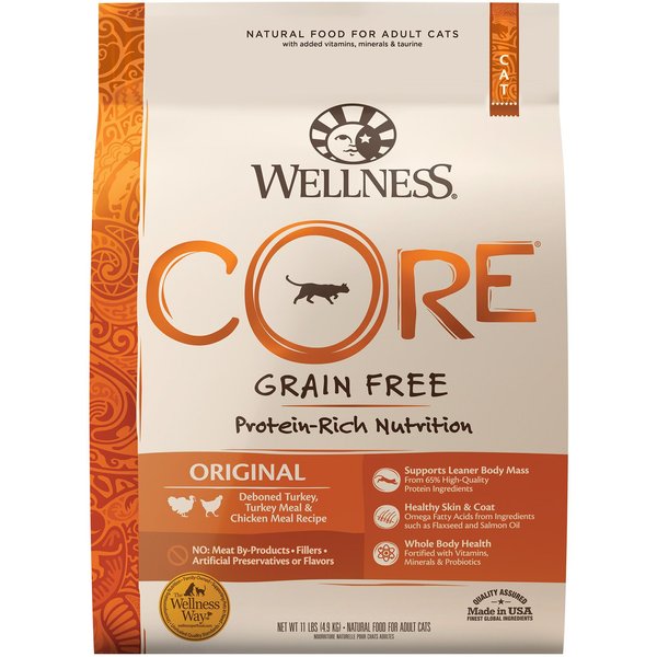 Wellness CORE Grain-Free Turkey, Turkey Meal & Duck Formula Natural Dry Cat Food