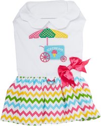 Doggie Design Ice Cream Cart Dog Dress with Matching Leash, X-Small