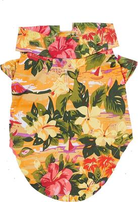 Show full view: Doggie Design Hawaiian Sunset Hibiscus Dog & Cat Camp Shirt, Small slide 3 of 9