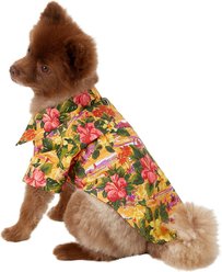 Doggie Design Hawaiian Sunset Hibiscus Dog & Cat Camp Shirt, Medium