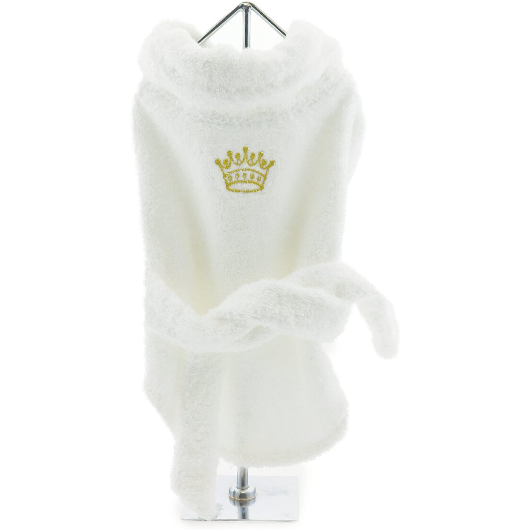 Doggie Design Luxury Dog Bathrobe, Small, Gold Crown