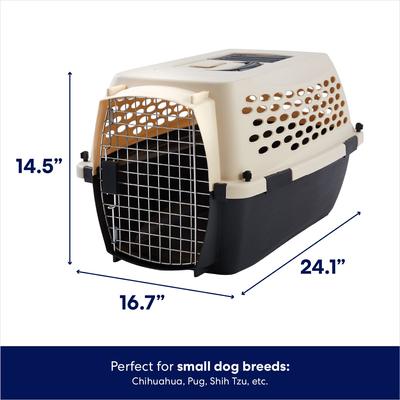 Show full view: Frisco Plastic Dog & Cat Kennel, Almond & Black, Small slide 2 of 9