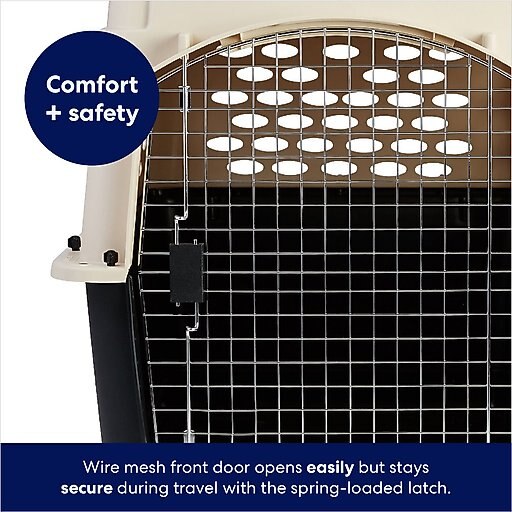 Frisco Plastic Dog & Cat Kennel, Almond & Black, X-Large