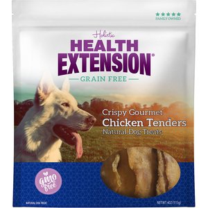 Health Extension Crispy Gourmet Chicken Tender Grain-Free Dog Treats, 4-oz