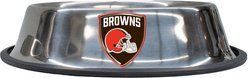 Littlearth Everyday Non-Skid Stainless Steel Dog & Cat Bowl, Cleveland Browns, Large: 4-cup