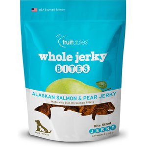 Fruitables Whole Jerky Bites Alaskan Salmon & Pear Dog Treats, 5-oz bag