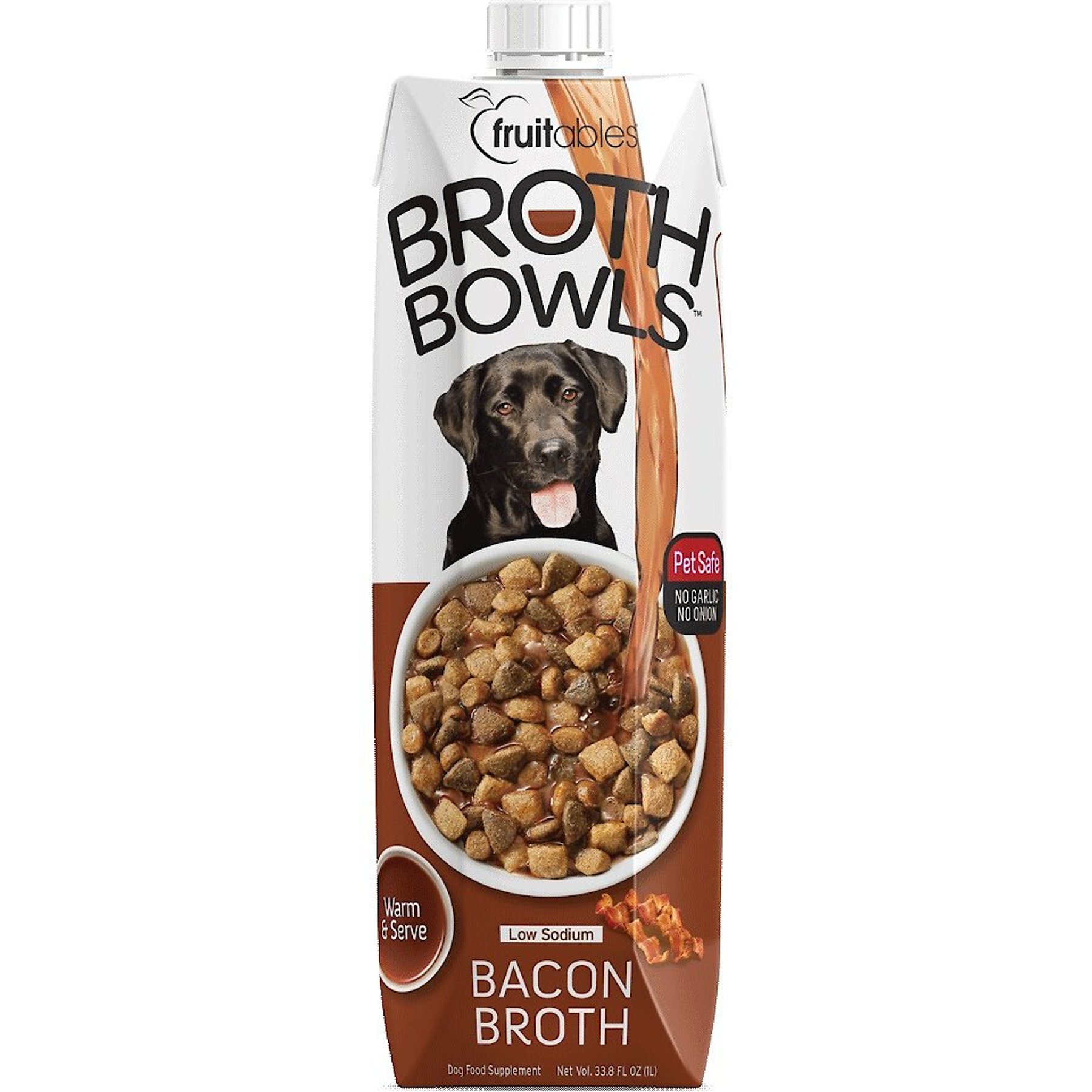 Discontinued FRUITABLES Bacon Broth Bowls Dog Food Topper 33.8 oz carton Chewy