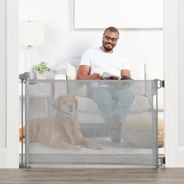 Out of Stock REGALO Pet Retractable Mesh Dog Gate, Gray