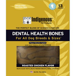 Indigenous Pet Products Roasted Chicken Grain-Free Dental Dog Treats, 13 count