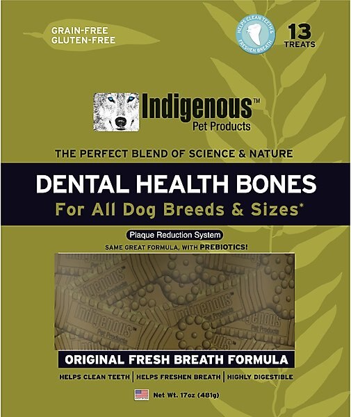 Indigenous Pet Products Fresh Breath Formula Grain-Free Dental Dog Treats, 13 count slide 1 of 4