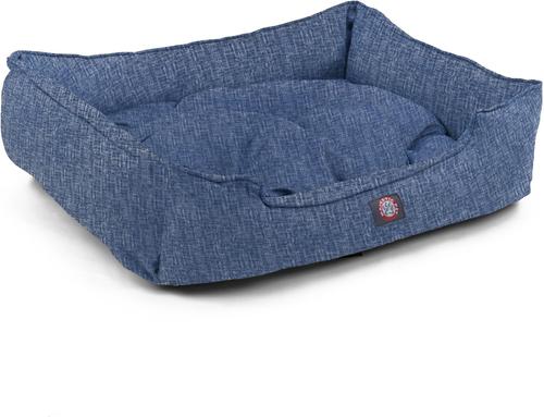 Show full view: Majestic Pet Palette Heathered Contemp Lounge Bolster Dog Bed with Removable Cover, Large, Blue slide 4 of 5