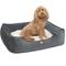 Show in main carousel: Majestic Pet Velvet Contemp Lounge Bolster Dog Bed with Removable Cover, Steel, Large slide 1 of 5