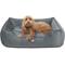 Show in main carousel: Majestic Pet Velvet Contemp Lounge Bolster Dog Bed with Removable Cover, Steel, Large slide 4 of 5